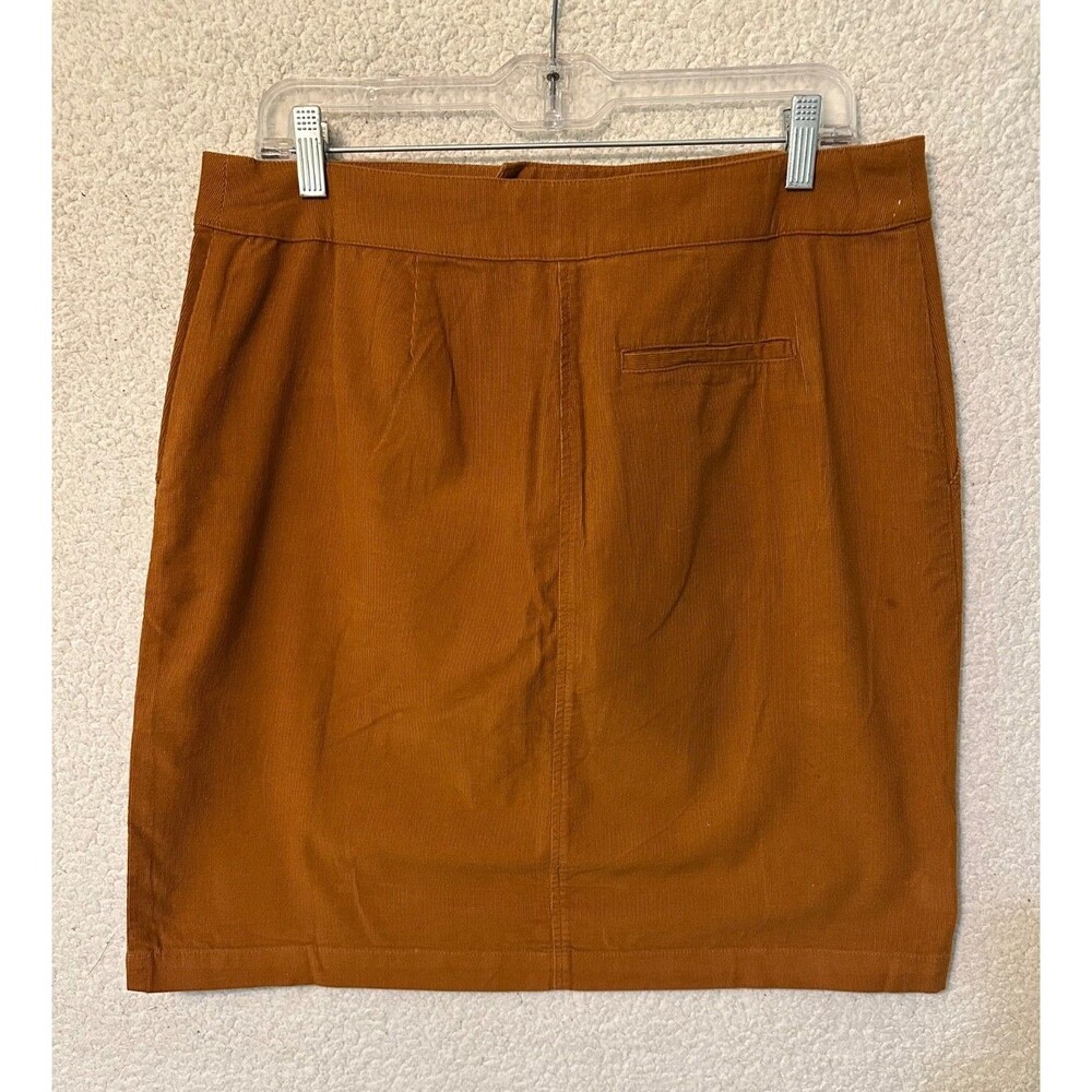 GARNET HILL‎ Corduroy Skirt Size 12 Mustard Brown - Picture 7 of 15